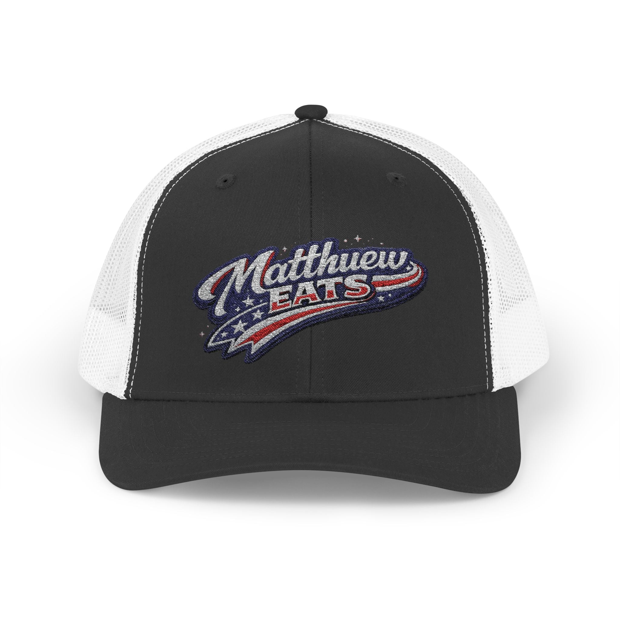 Patriotic 'Matthews Hats' Trucker Cap – Embroidered American Flag Snapback