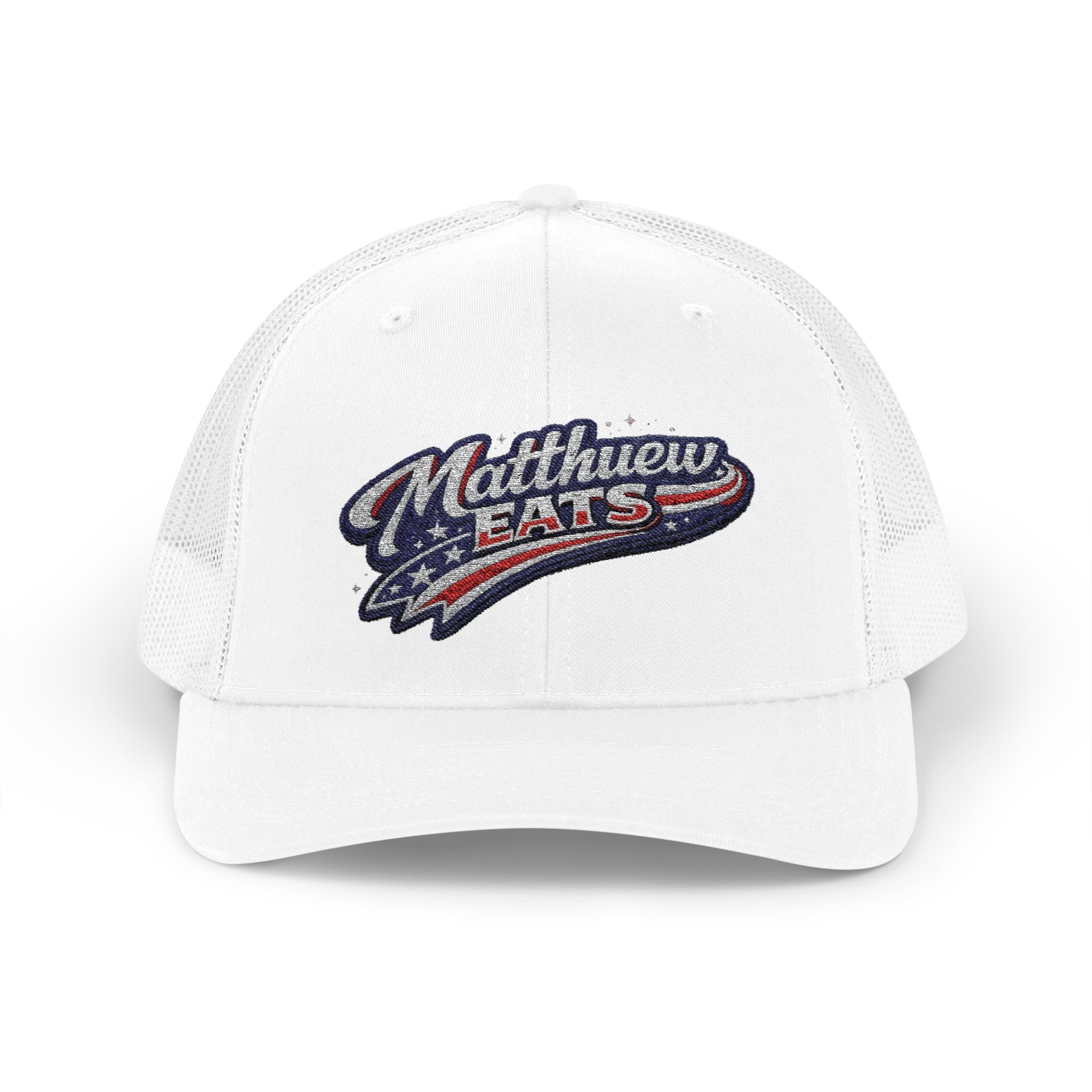 Patriotic 'Matthews Hats' Trucker Cap – Embroidered American Flag Snapback