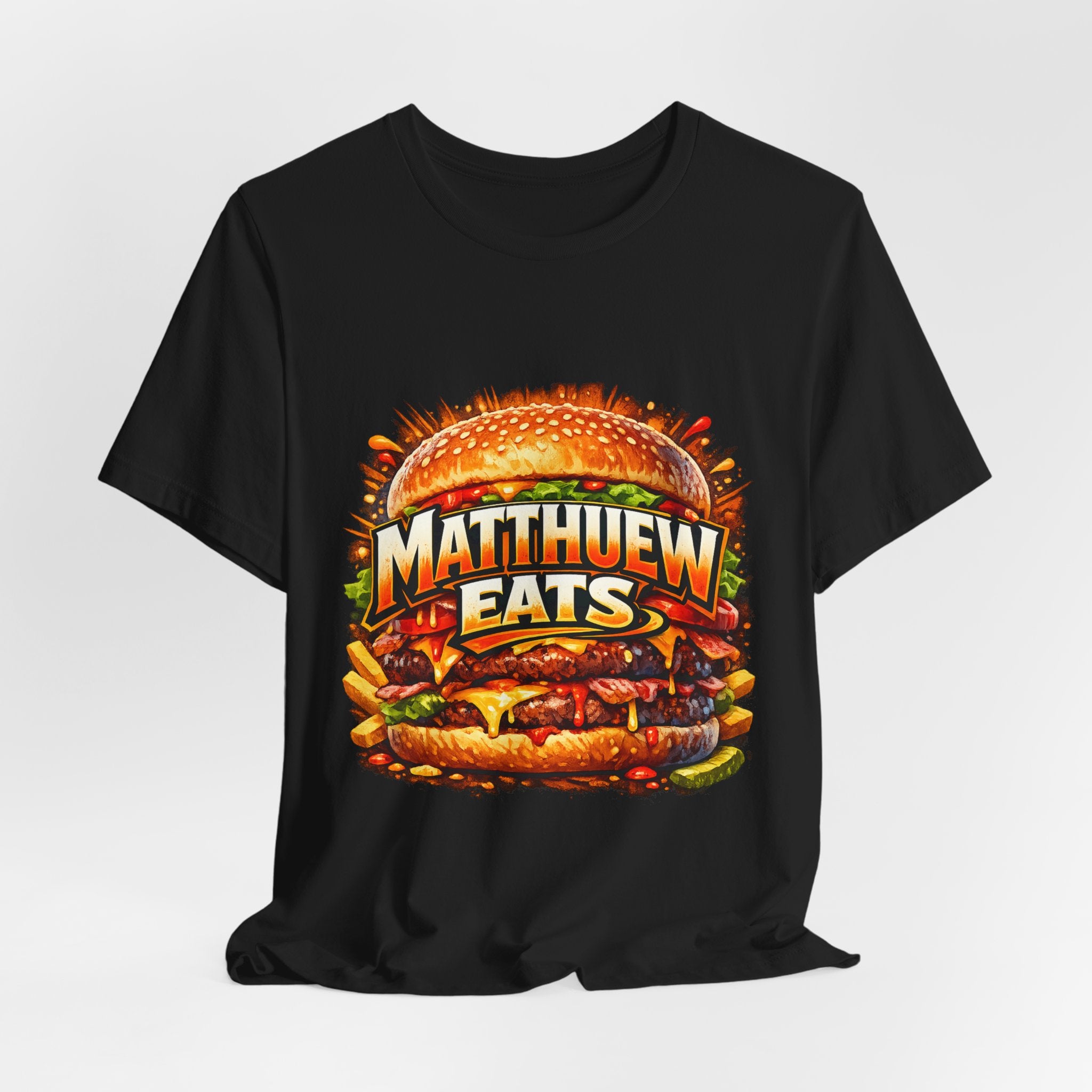 Matthew Eats T-Shirt — Funny Burger Graphic Tee for Foodies