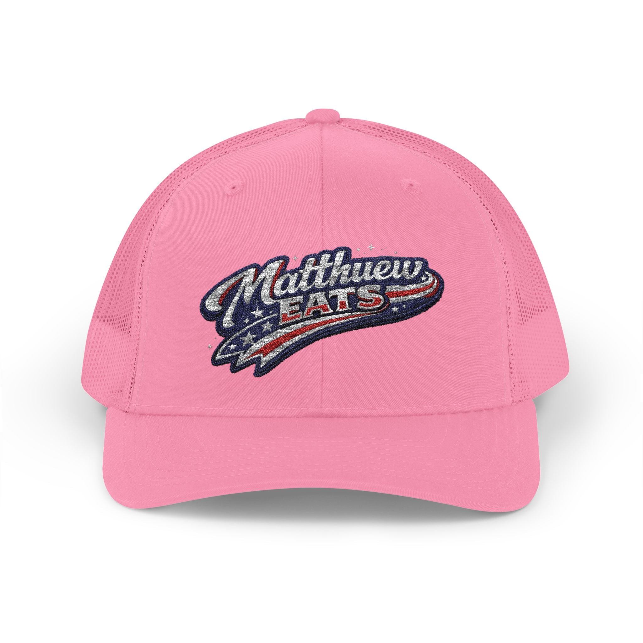 Patriotic 'Matthews Hats' Trucker Cap – Embroidered American Flag Snapback