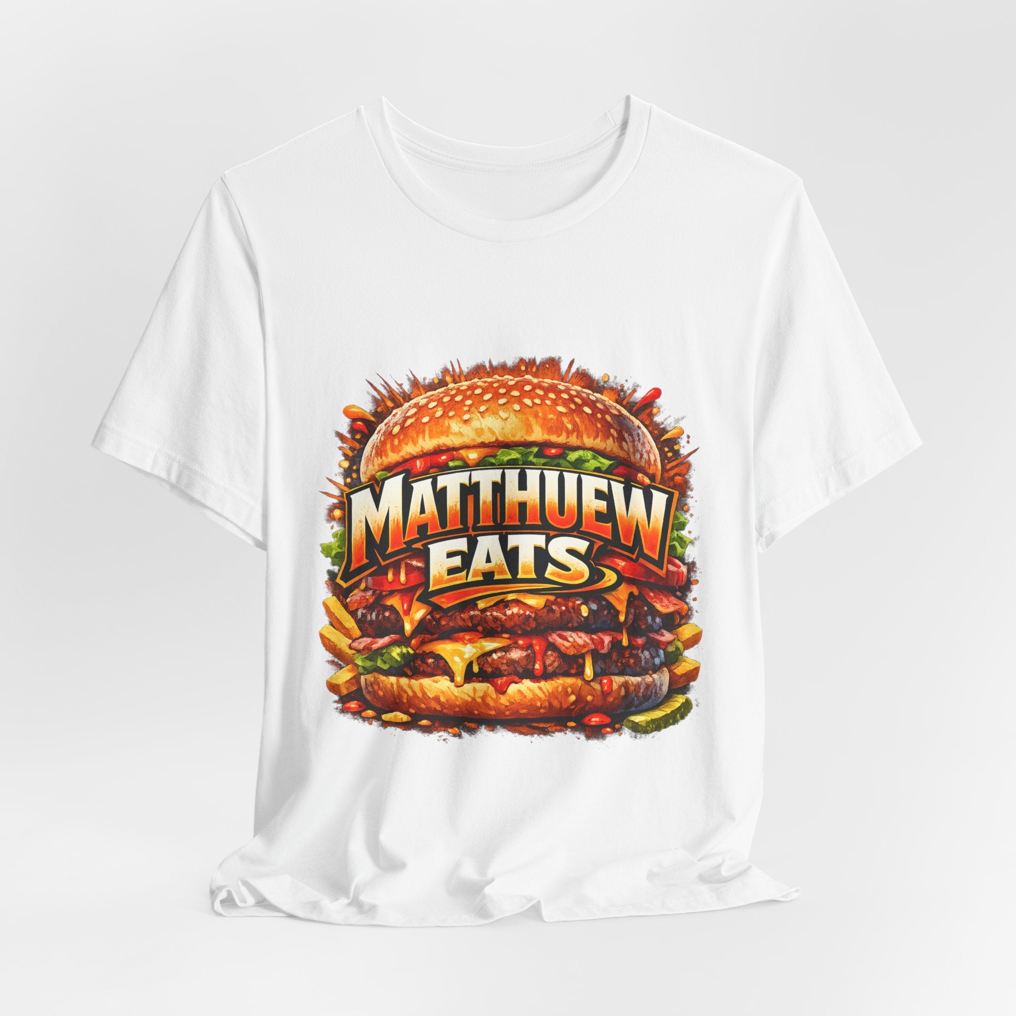 Matthew Eats T-Shirt — Funny Burger Graphic Tee for Foodies