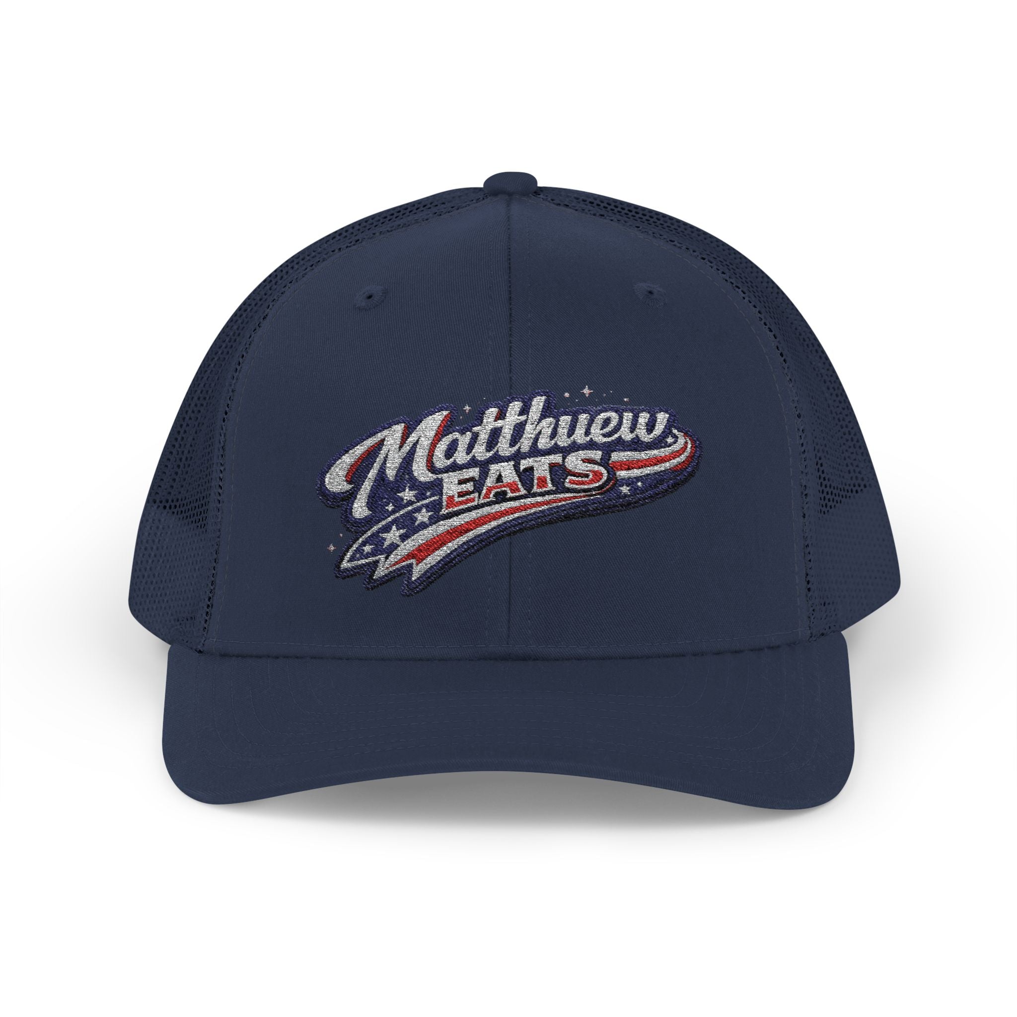 Patriotic 'Matthews Hats' Trucker Cap – Embroidered American Flag Snapback