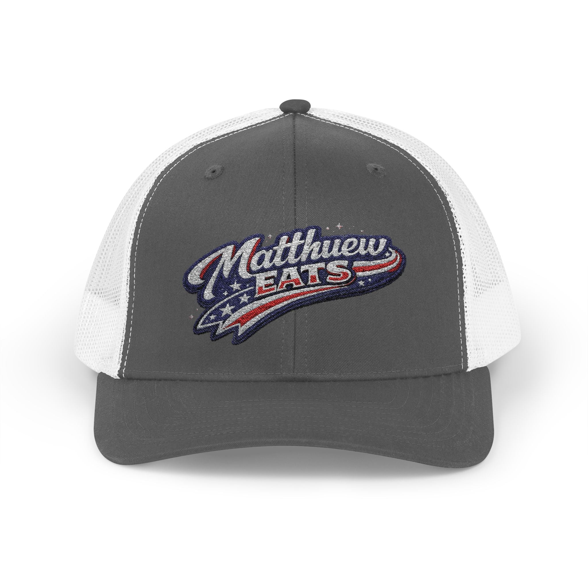 Patriotic 'Matthews Hats' Trucker Cap – Embroidered American Flag Snapback
